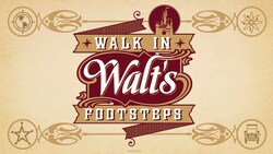 The logo for Walk in Walt’s Footsteps, a guided tour experience at Disneyland Park
