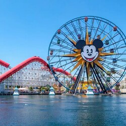 Pixar Pier featuring the Incredicoaster and Pixar Pal A Round at Disney California Adventure Park