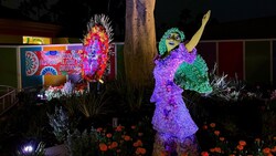 The floral topiary display called the Hispanic Heritage Month Silleta featuring a woman