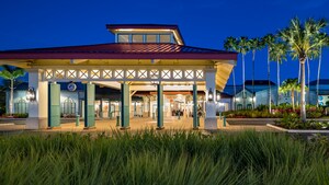 La entrada estilo colonial de Disney’s Caribbean Resort