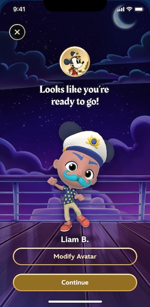 Three mobile screens featuring a name and an avatar, a list of names and avatars, and a map of a ship