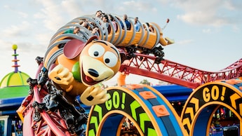 A group of people on Slinky Dog Dash