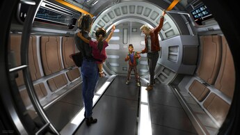 An illustration of a family at the upcoming Star Wars themed hotel at Walt Disney World Resort