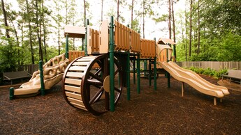 Un patio de juegos con tobogán y rueda gigante en Disney's Port Orleans – Riverside