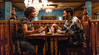 2 people dining at the Yak and Yeti Restaurant in Disney’s Animal Kingdom theme park
