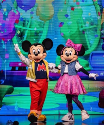Goofy, Mickey Mouse, Minnie Mouse and Daisy Duck on stage during Disney Jr. Mickey Mouse Clubhouse Live!