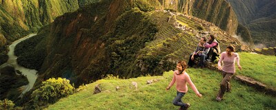 A family by Machu Picchu