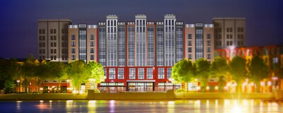 The exterior of Disney's Hotel New York The Art of Marvel