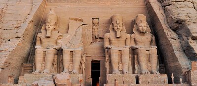 The Great Temple of Ramses the Second, at Abu Simbel, featuring colossal statues of the pharaoh