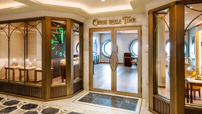 The exterior of Once Upon a Time reveals an upscale retail space with double doors