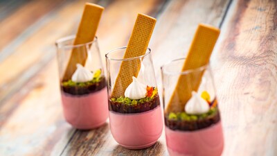 Three servings of Coconut Panna Cotta from the Epcot International Flower & Garden Festival