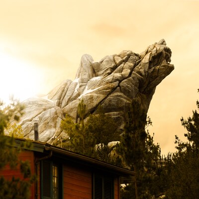 A bear shaped mountain marks the location of Grizzly River Run