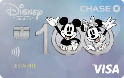Chase Visa card featuring Disney100 design