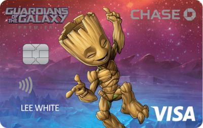 Chase Visa card featuring Groot design