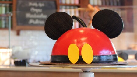 A Mickey Mouse ears shaped dome at Amorette’s Patisserie in Disney Springs