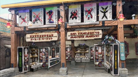 Representación artística del San Fransokyo Maker’s Market