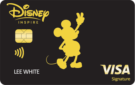 The Disney Inspire Visa credit card with an Icon Mickey Mouse design
