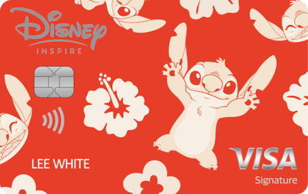 The Disney Inspire Visa credit card with a Stitch design