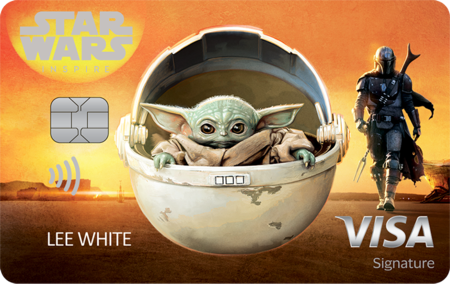 The Disney Inspire Visa credit card with a Mandalorian and Grogu design