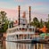 The stately Mark Twain Riverboat at its dock