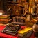 An explorer's typewriter, books and mementos on a desk in his room at the Jungle Cruise attraction 