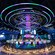 The main bar at Level99 Disney Springs, surrounded by glowing ring lights