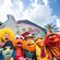The Muppets in front of Rock n Roller Coaster Starring the Muppets at Disney's Hollywood Studios