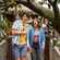 Two young adults walking across a bridge at Adventureland Treehouse inspired by Walt Disney's Swiss Family Robinson