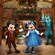 An artist rendering of Clarabelle Cow, Mickey Mouse, Minnie Mouse, Goofy and Donald Duck dressed as characters from Charles Dickens’ A Christmas Carol at a holiday decorated Storytellers Cafe in Disney’s Grand Californian Hotel & Spa