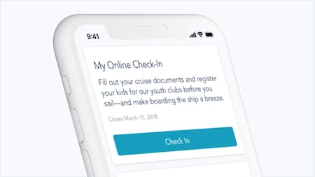 A smart phone with the words My Online Check In