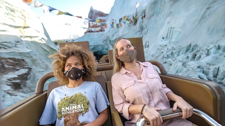 2 Guests riding on Expedition Everest – Legend of the Forbidden Mountain