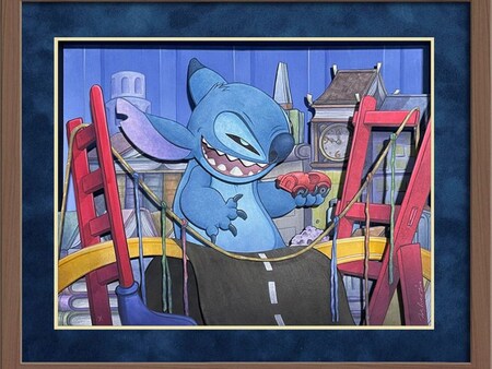 Framed art by Dave A Springs featuring the Disney character Stitch