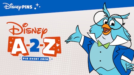 Professor Owl next to text that says, Disney A 2 Z Pin Event 2026