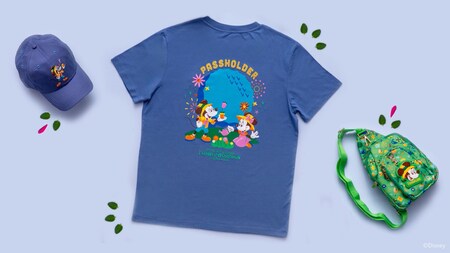 Annual Passholder merchandise including a hat, shirt and bag designed for the EPCOT International Flower & Garden Festival 2026