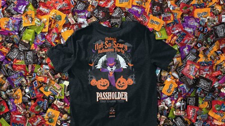 A Mickey´s Not So Scary Halloween Party 2025 Magic Kingdom Passholder shirt featuring Mickey Mouse in a vampire costume