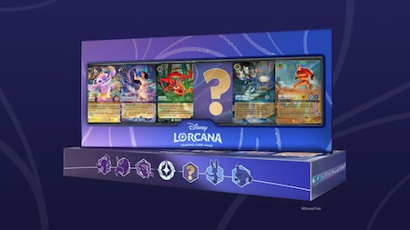 Disney Lorcana Trading Card Game boxes stacked on top of each other