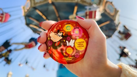 A commemorative pin featuring Horace Horsecollar and colorful lanterns, with text that reads 'Lunar New Year 2026' and 'Magic Key Disneyland'