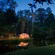 Campsite at Disney's Fort Wilderness Resort, lit up at night