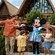 A family of 4 dancing with Minnie Mouse at Aulani, A Disney Resort & Spa in Ko Olina, Hawai‘i