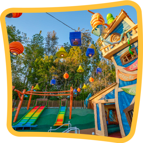 Goofy’s How to Play Yard featuring a playground in Mickey’s Toontown at Disneyland Park