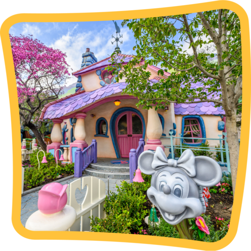 The outside of Minnie’s House in Mickey’s Toontown at Disneyland Park
