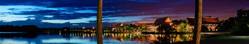 Vista do Disney's Polynesian Resort da Seven Seas Lagoon