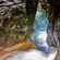 Water flowing inside a coastal cave