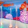 An enclosed water play area featuring water jets and characters from the Disney movie 'Finding Nemo'