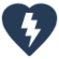 An icon of a heart with a lightning bolt down its center