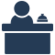 An icon of a person sitting at a bell desk