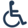 An icon of a person in a wheelchair
