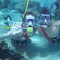 A snuba diving couple poses for a picture underwater