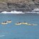 Kayakers in the middle of a bay