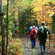 A man and a woman hiking the trail